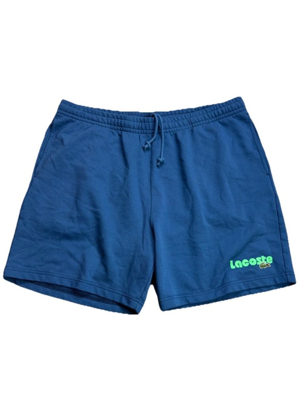 Lacoste Blue Shorts 2XL B Big Croc Graphic Logo Cotton Men’s Athletic Casual NEW